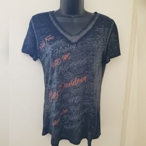 Harley-Davidson Gasoline Alley Kelowna BC Burnout V-Neck Tee S